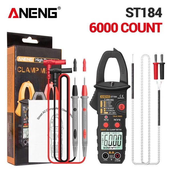 Фото - Струмові (токові) кліщі Aneng ST184 450V AC/DC Voltage, 600A AC Current, NCV, мультиметр, LCD з підсвіткою, True RMS