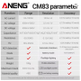 Струмові (токові) кліщі Aneng CM83 600V AC/DC Voltage, 1000A AC Current, NCV, мультиметр, LCD з підсвіткою
