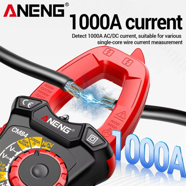 Фото - Струмові (токові) кліщі Aneng CM84 600V AC/DC Voltage, 1000A AC/DC Current, NCV, мультиметр, LCD з підсвіткою