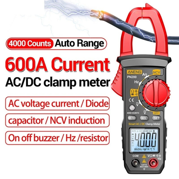 Фото - Струмові (токові) кліщі Aneng PN200 600V AC/DC Voltage, 600A AC/DC Current, NCV, мультиметр, LCD дисплей