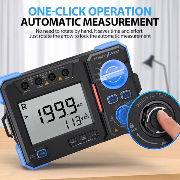 Фото - FNIRSI MRT-1050 тестер опору ізоляції, 100-1000V, 0.1MΩ–20GΩ