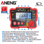 Тестер опору ізоляції Aneng MH16 750V AC/ 1000V DC Voltage, тест 500-2500V / 1МОм - 50ГОм, опір 0Ом - 50ГОм, LCD