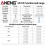 Тестер опору ізоляції Aneng MH15 750V AC/ 1000V DC Voltage, тест 100-1000V / 0,1МОм - 2000МОм, опір 0Ом - 60МОм, LCD з підсвіткою