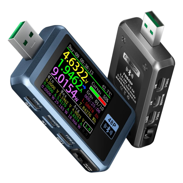 Фото - FNIRSI FNB48P USB тестер цифровий (струм / напруга / потужність / енергія) з Bluetooth