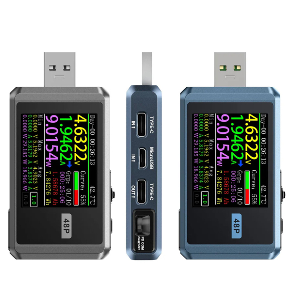 Фото - FNIRSI FNB48P USB тестер цифровий (струм / напруга / потужність / енергія) з Bluetooth