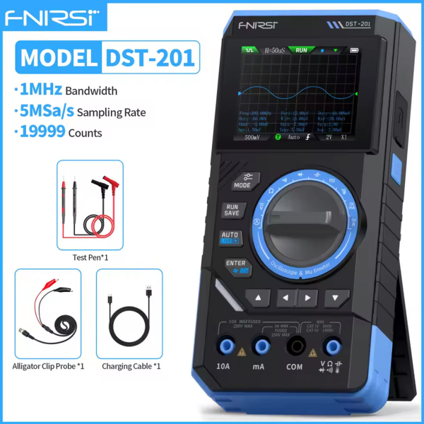 Фото - FNIRSI DST-201, цифровий мультиметр / портативний осцилограф 1 МГц / генератор сигналів 10КГц / 19999 Count Smart професійний тест