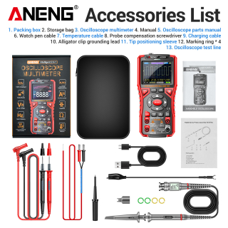 Фото - Aneng AOS04, цифровий мультиметр / портативний осцилограф 10 МГц, 750V AC/ 1000V DC Voltage, 20A AC/DC Current, NCV, Smart