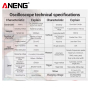 Aneng AOS04, цифровий мультиметр / портативний осцилограф 10 МГц, 750V AC/ 1000V DC Voltage, 20A AC/DC Current, NCV, Smart