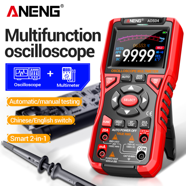 Фото - Aneng AOS04, цифровий мультиметр / портативний осцилограф 10 МГц, 750V AC/ 1000V DC Voltage, 20A AC/DC Current, NCV, Smart
