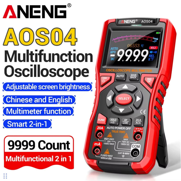 Фото - Aneng AOS04, цифровий мультиметр / портативний осцилограф 10 МГц, 750V AC/ 1000V DC Voltage, 20A AC/DC Current, NCV, Smart
