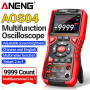 Aneng AOS04, цифровий мультиметр / портативний осцилограф 10 МГц, 750V AC/ 1000V DC Voltage, 20A AC/DC Current, NCV, Smart