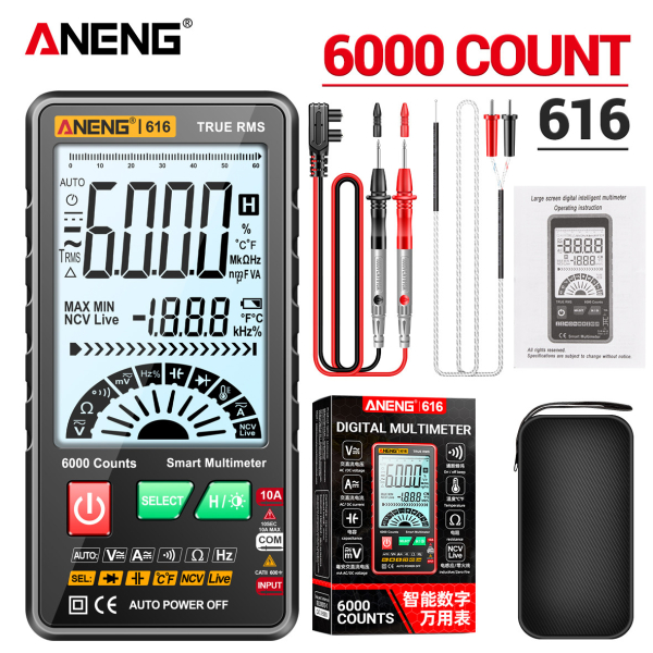 Фото - Мультиметр Aneng 616 600V AC/DC Voltage, 10A AC/DC Current, NCV, LCD з підсвіткою, True RMS, Smart