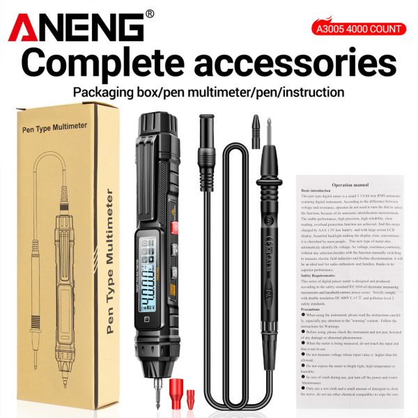 Фото - Мультиметр Aneng A3005A 600V AC/DC Voltage, NCV, LCD з підсвіткою, True RMS, Smart