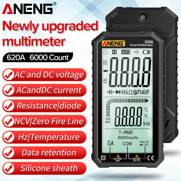 Фото - Мультиметр Aneng 620A 600V AC/DC Voltage, 10A AC/DC Current, NCV, LCD з підсвіткою, True RMS, Smart