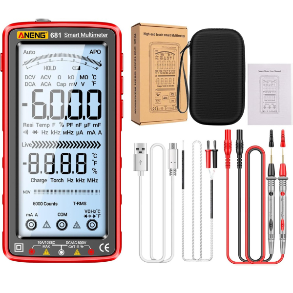 Фото - Мультиметр Aneng 681 750V AC/ 1000V DC Voltage, 10A AC/DC Current, NCV, LCD з підсвіткою, True RMS, Smart