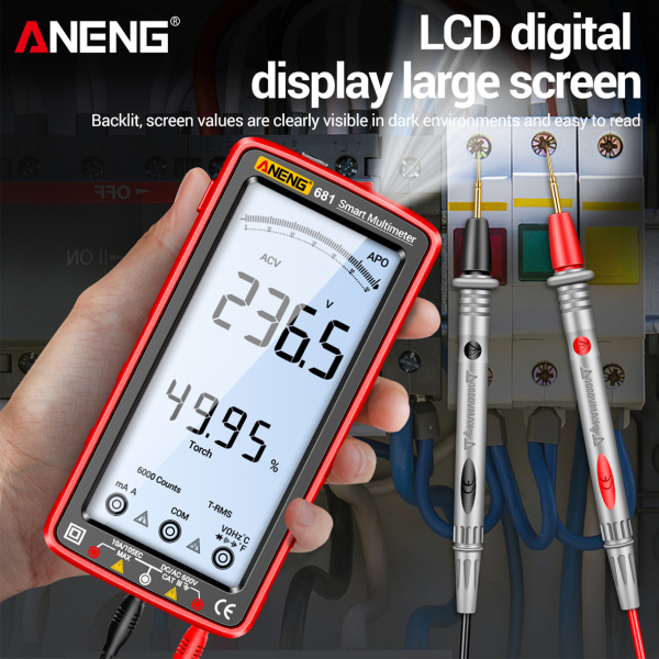 Фото - Мультиметр Aneng 681 750V AC/ 1000V DC Voltage, 10A AC/DC Current, NCV, LCD з підсвіткою, True RMS, Smart