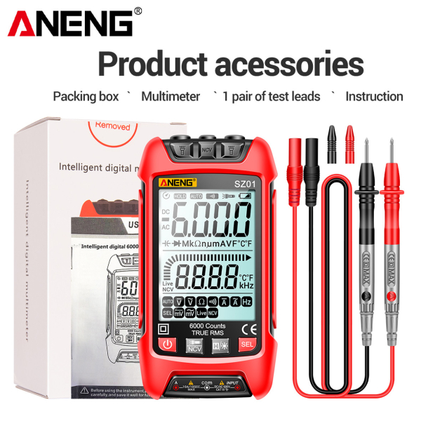 Фото - Мультиметр Aneng SZ01 600V AC/DC Voltage, 10A AC/DC Current, NCV, LCD з підсвіткою, True RMS, Smart