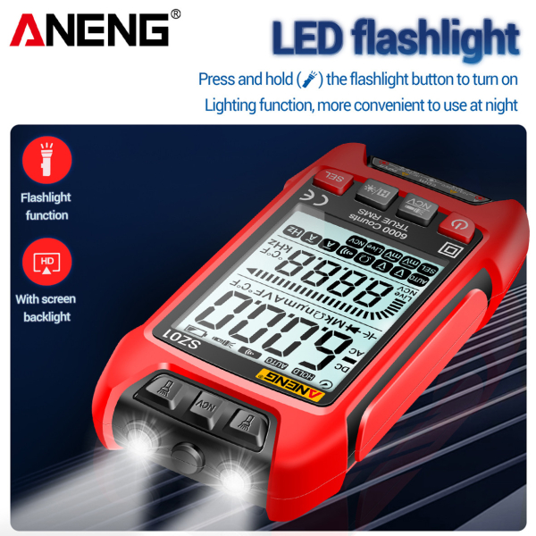 Фото - Мультиметр Aneng SZ01 600V AC/DC Voltage, 10A AC/DC Current, NCV, LCD з підсвіткою, True RMS, Smart