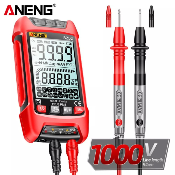 Фото - Мультиметр Aneng SZ02 1000V AC/DC Voltage, 10A AC/DC Current, NCV, LCD з підсвіткою, True RMS, Smart