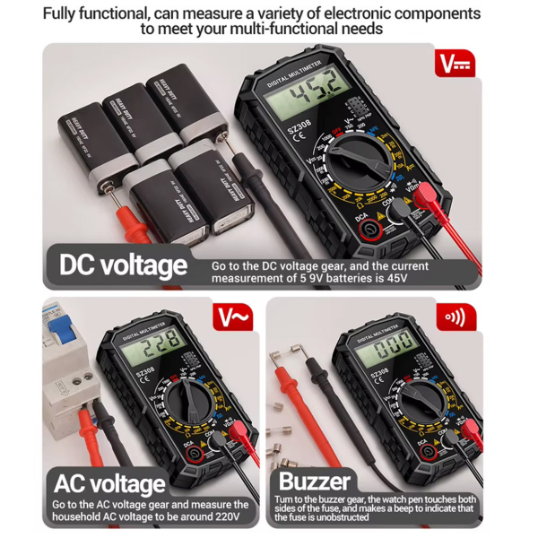 Фото - Мультиметр Aneng SZ308 750V AC/1000V DC Voltage, 10A DC Current, NCV, LCD з підсвіткою