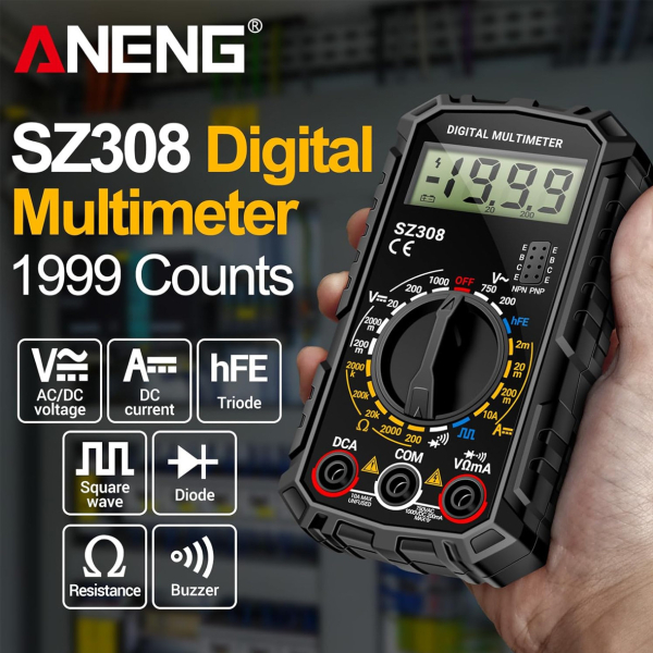 Фото - Мультиметр Aneng SZ308 750V AC/1000V DC Voltage, 10A DC Current, NCV, LCD з підсвіткою