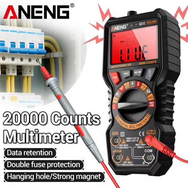Фото - Мультиметр Aneng SZ12 750V AC/ 1000V DC Voltage, 20A AC/DC Current, NCV, LCD з підсвіткою, True RMS,