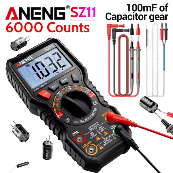 Фото - Мультиметр Aneng SZ11 750V AC/ 1000V DC Voltage, 20A AC/DC Current, NCV, LCD з підсвіткою, True RMS