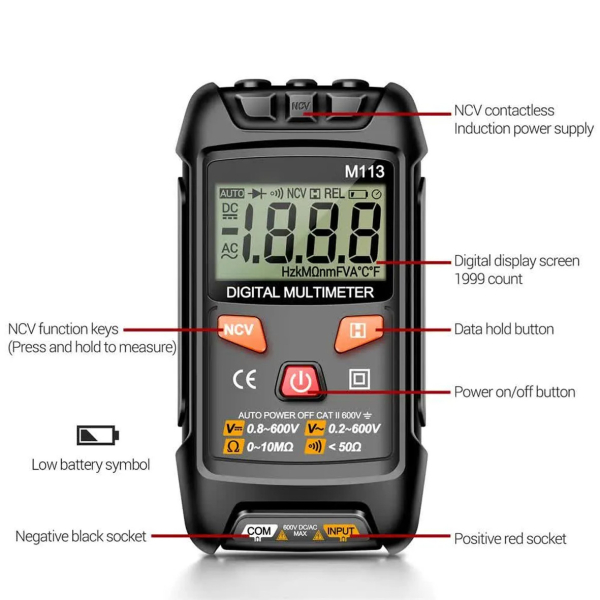 Фото - Мультиметр Aneng M113 600V AC/DC Voltage, NCV, LCD дисплей
