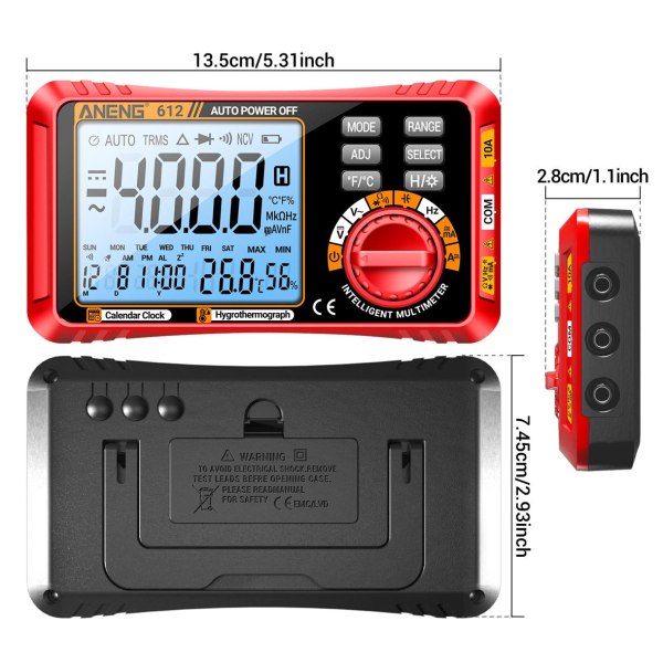 Фото - Мультиметр Aneng 612 600V AC/DC Voltage, 10A AC/DC Current, LCD з підсвіткою, Smart