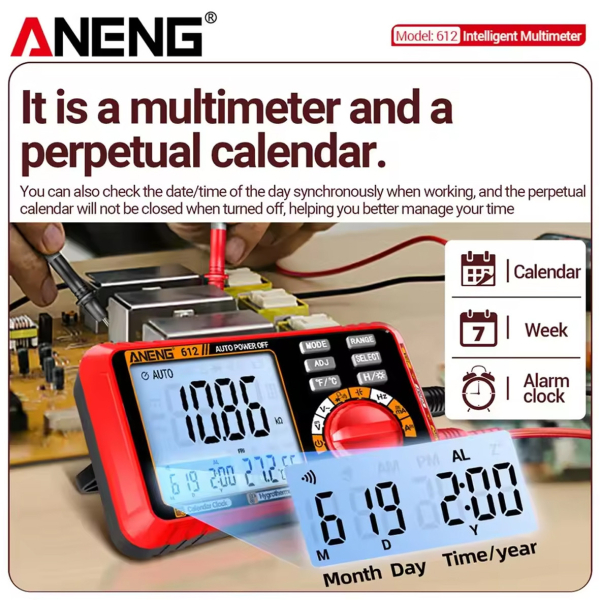 Фото - Мультиметр Aneng 612 600V AC/DC Voltage, 10A AC/DC Current, LCD з підсвіткою, Smart