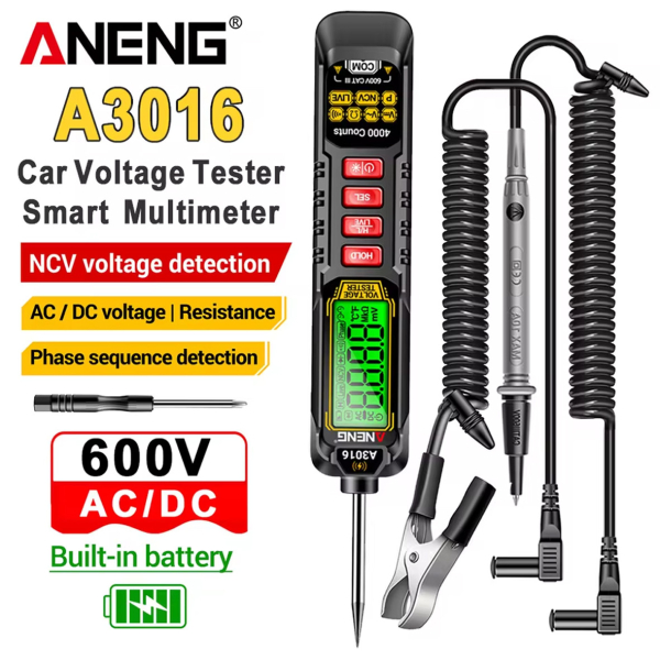 Фото - Мультиметр Aneng A3016 600V AC/DC Voltage, NCV, LCD з підсвіткою, Smart, літієвий акумулятор