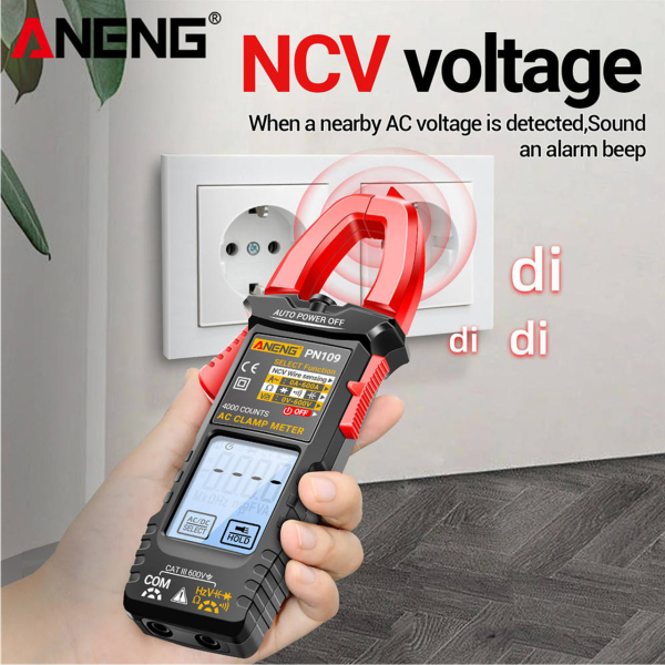 Фото - Струмові (токові) кліщі Aneng PN109 600V AC/DC Voltage, 600A AC Current, NCV, мультиметр, LCD з підсвіткою, 2 батарейки ААА (в ком