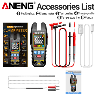 Фото - Струмові (токові) кліщі Aneng PN131 600V AC/DC Voltage, 200A AC/DC Current, NCV, мультиметр, VA кольоров. дисплей, літієвий акумул
