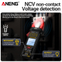 Струмові (токові) кліщі Aneng PN135 600V AC/DC Voltage, 600A AC Current, NCV, мультиметр, LCD з підсвіткою, 2 батарейки ААА (в ком