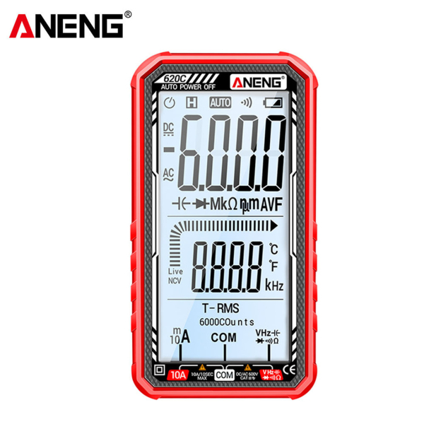Фото - Мультиметр Aneng 620C 600V AC/DC Voltage, 10A AC/DC Current, NCV, LCD з підсвіткою, True RMS, Smart, літієвий аукумулятор