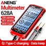 Мультиметр Aneng 628A 750V AC / 1000V DC Voltage, 10A AC/DC Current, NCV, LCD з підсвіткою, Smart, літієвий акумулятор