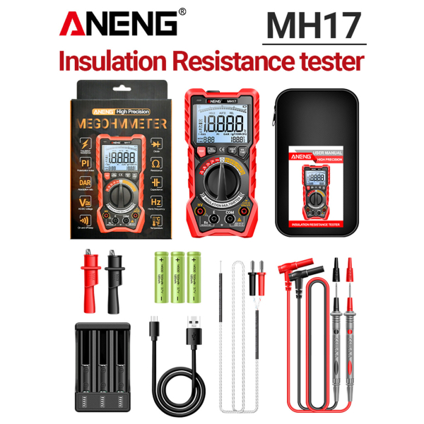 Фото - Тестер опору ізоляції-мультиметр Aneng MH17 1000V AC/ 750V DC Voltage, LCD з підсвіткою, TRUE RMS
