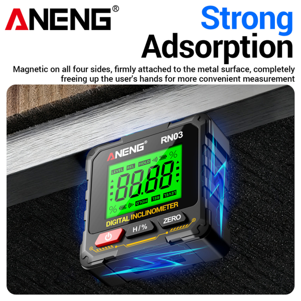 Фото - Кутомір-інклінометр ANENG RN03 (Електронний рівень із лазером та Type-C), LCD з підсвіткою, літієвий акумулятор