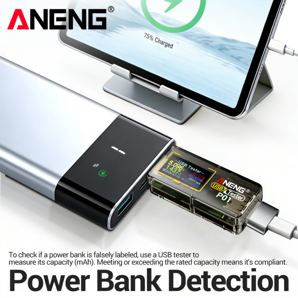 Фото - USB-тестер ANENG P01 з кольоровим інверсним екраном (VA)