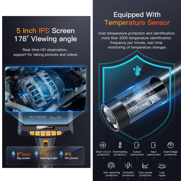 Фото - Ендоскоп поворотний ANESOK G10 PRO 360 2 камери 5 метрів
