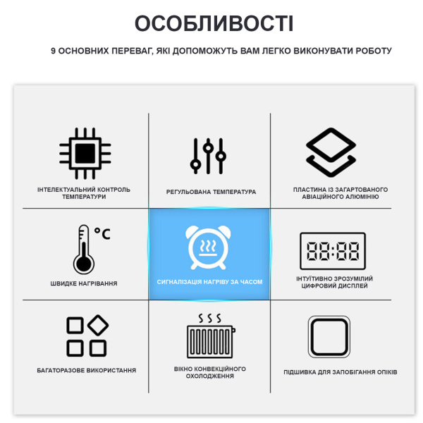 Фото - Станція нагрівальна (нагрівальний стіл) B215, 200*150мм, 700Вт 220В для пайки плат